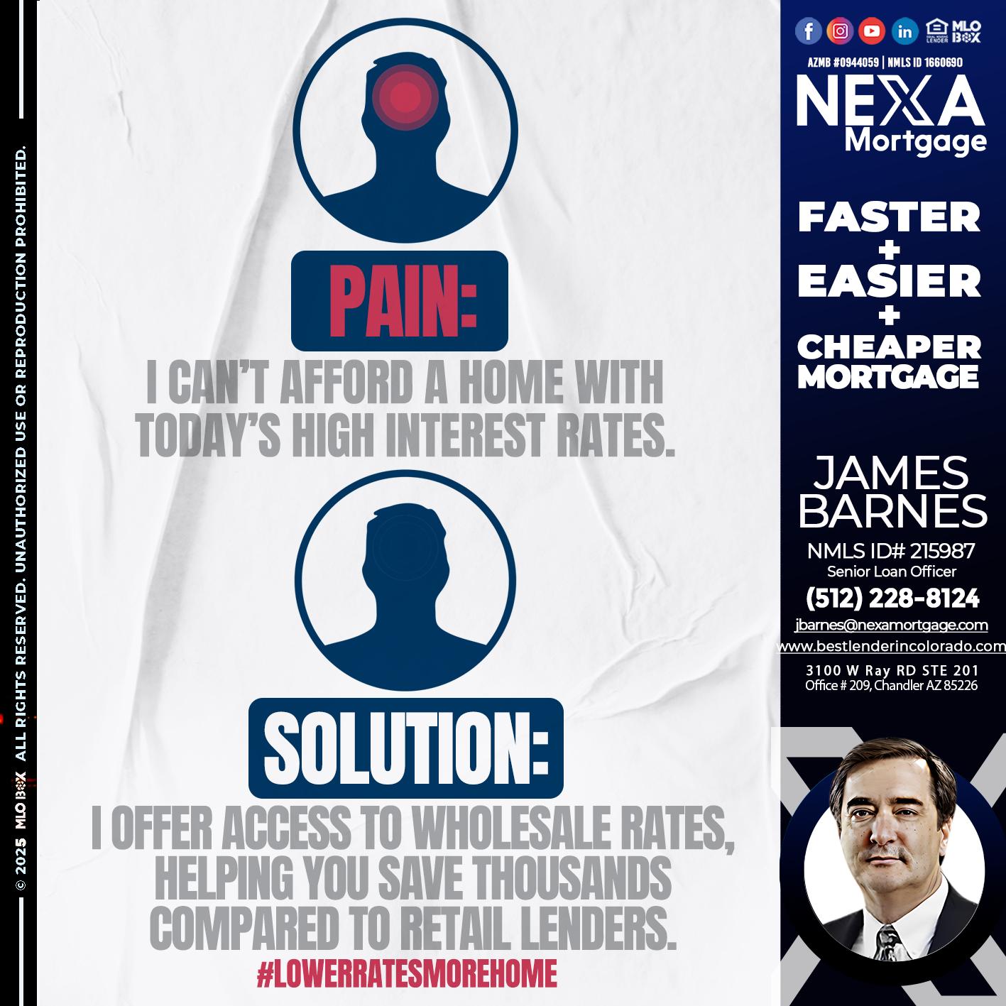 PAIN-SOLUTION - James Barnes -Senior Loan Officer