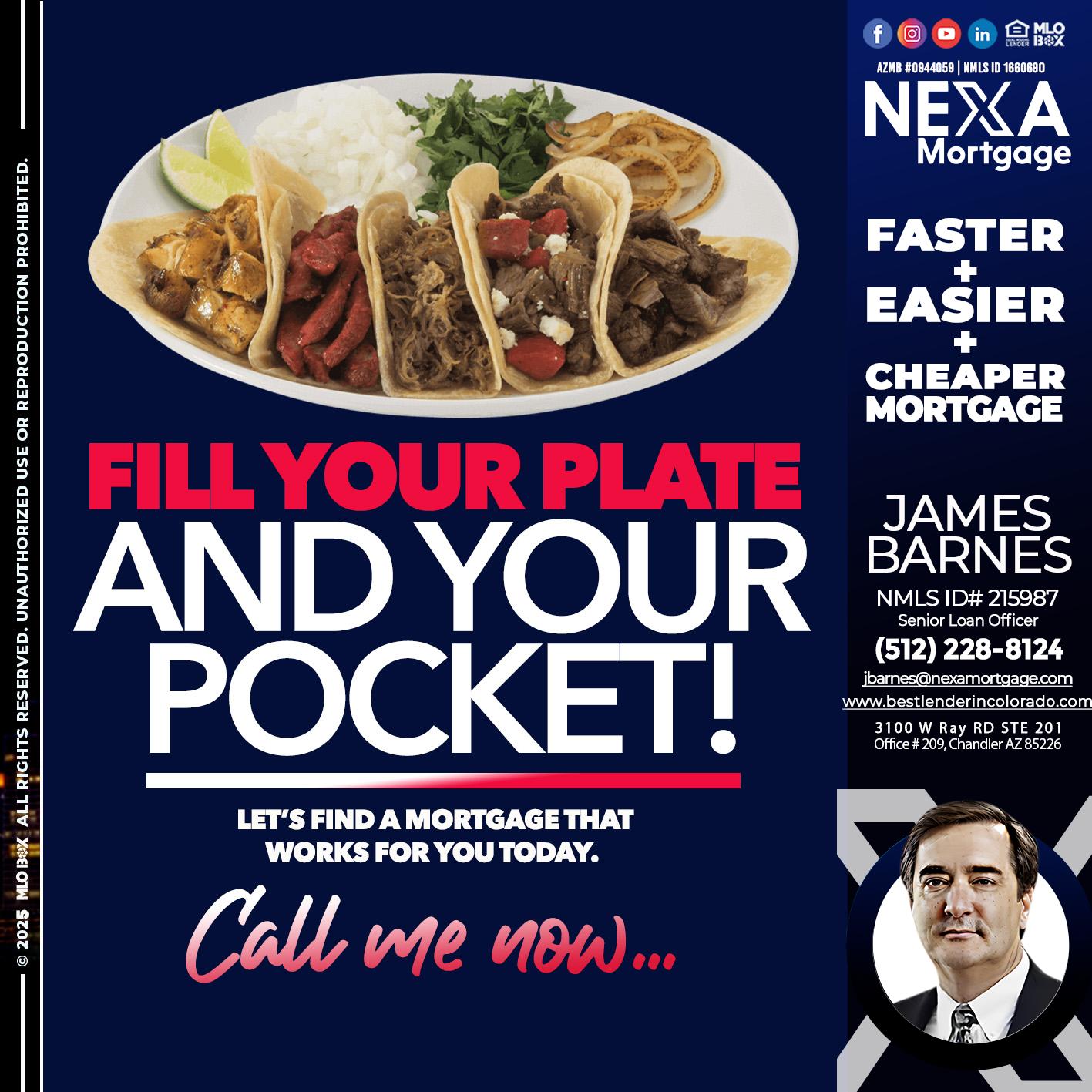 FILL YOUR PLATE - James Barnes -Senior Loan Officer