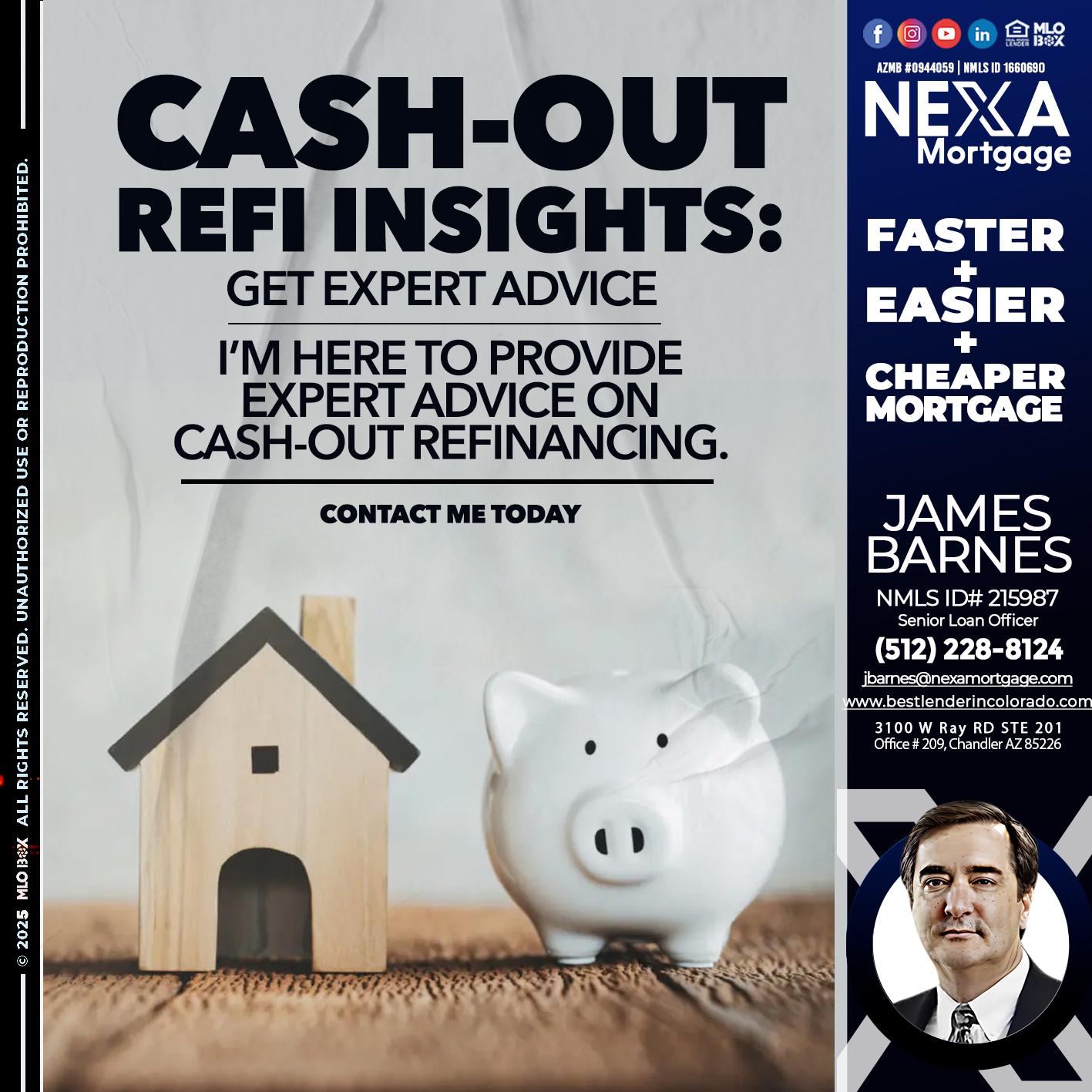 CASH OUT - James Barnes -Senior Loan Officer