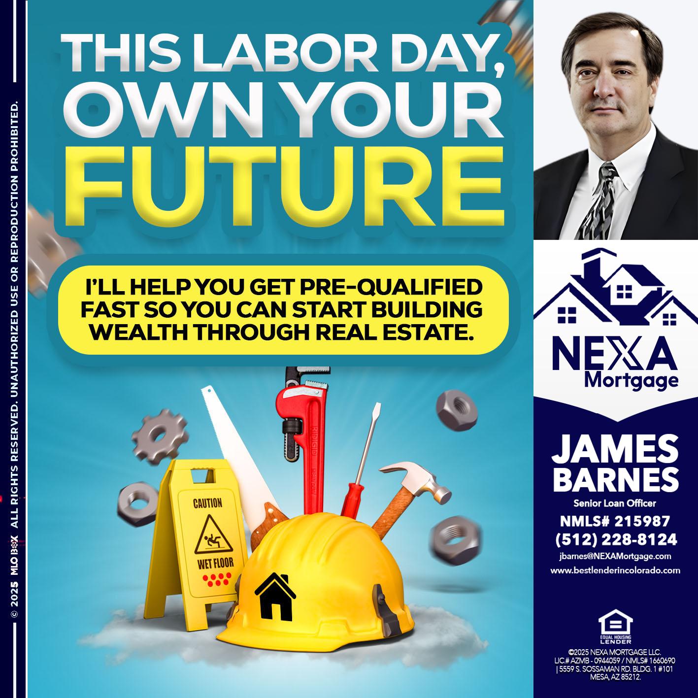 LABOR DAY - James Barnes -Senior Loan Officer