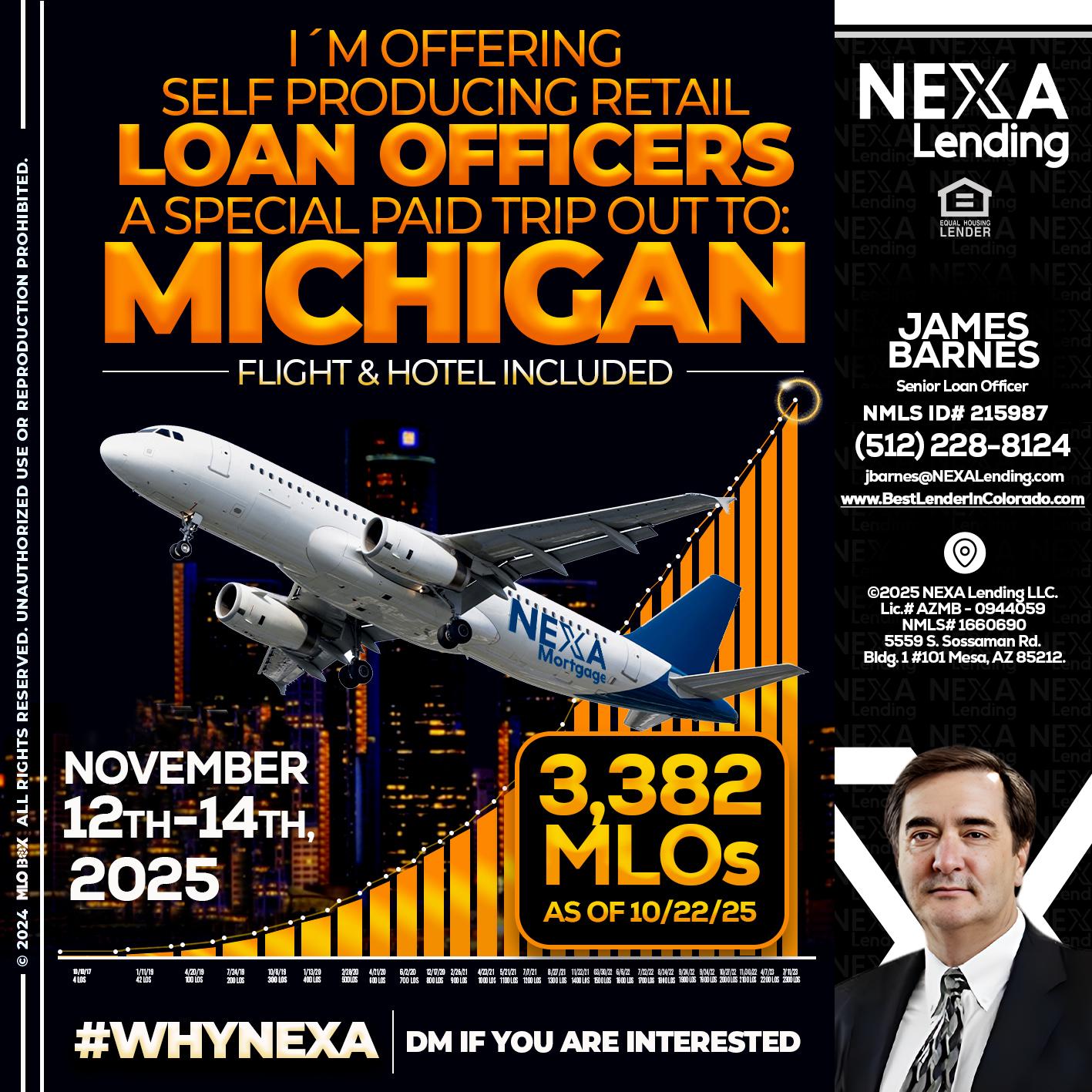 michigan trip - James Barnes -Senior Loan Officer