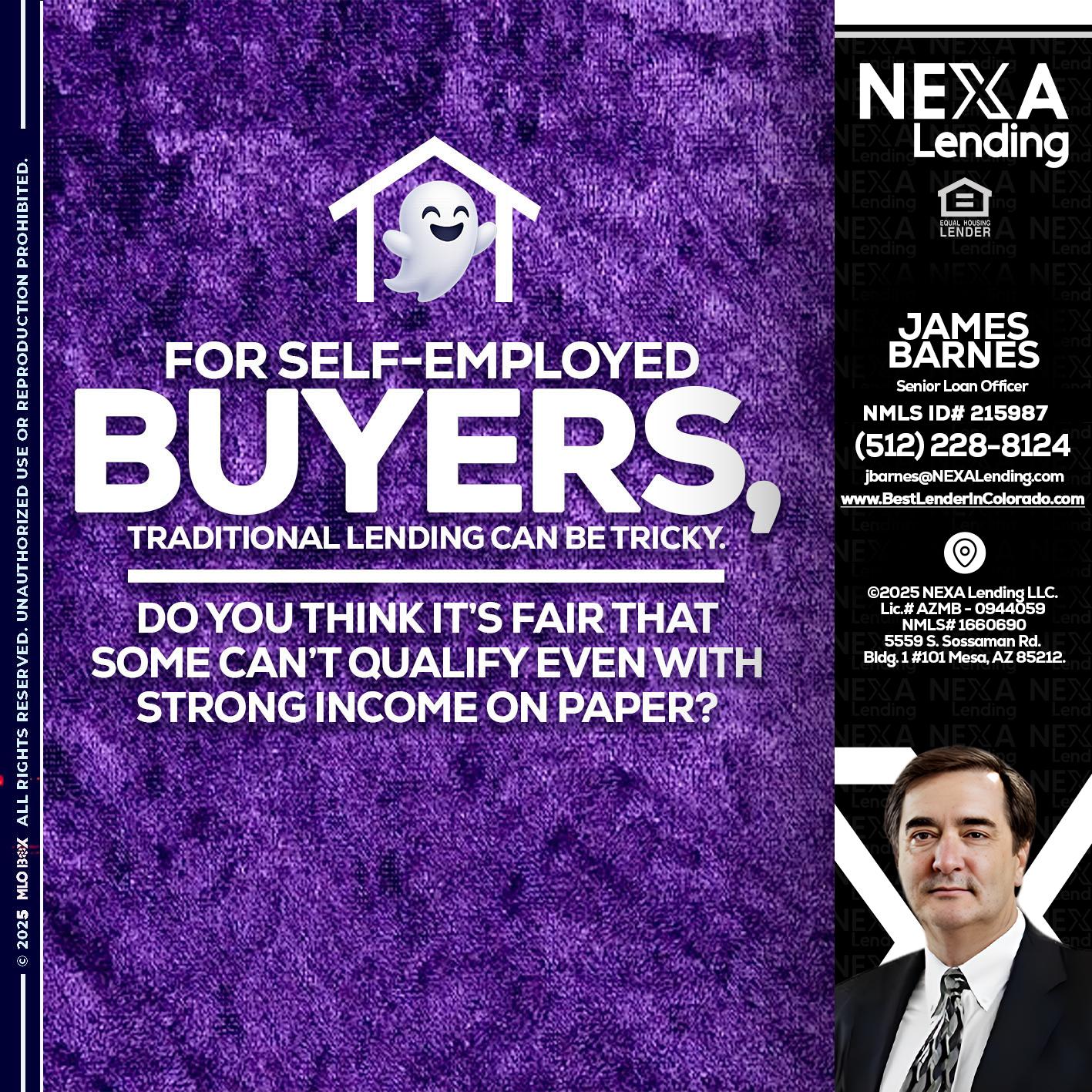 for self employed - James Barnes -Senior Loan Officer