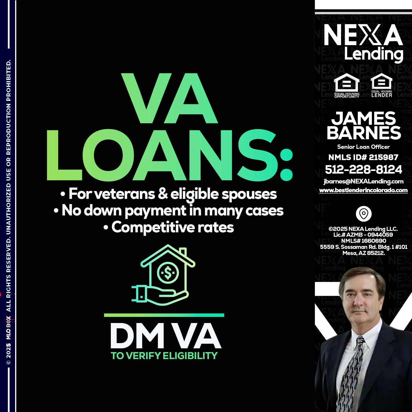 VA LOANS - James Barnes -Senior Loan Officer