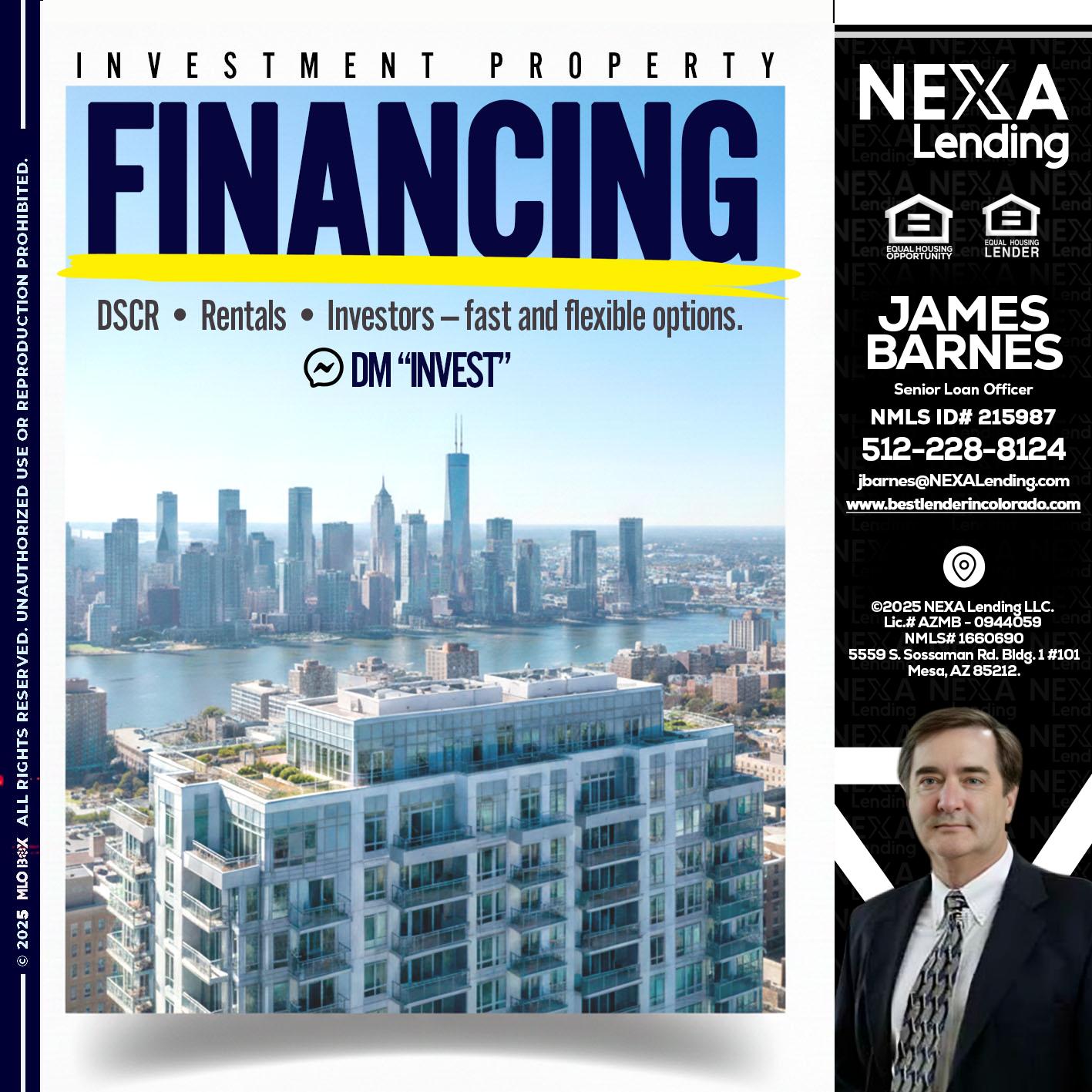 FINANCING - James Barnes -Senior Loan Officer