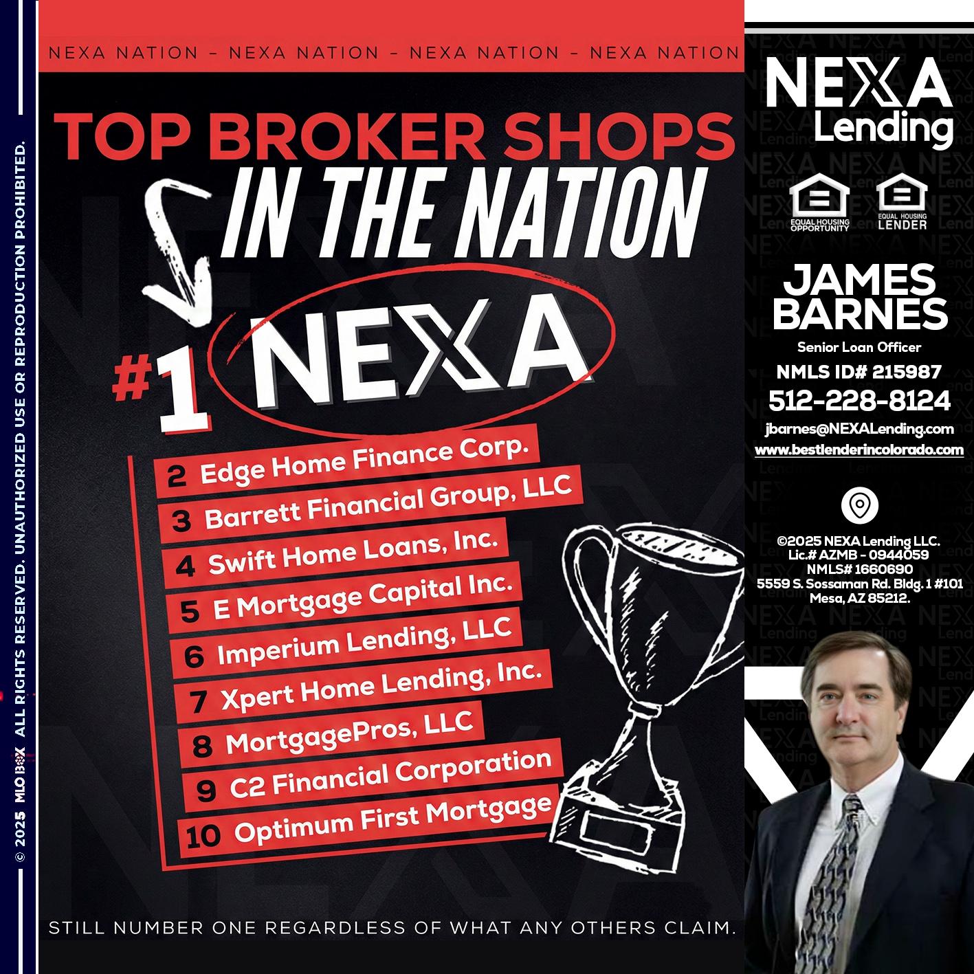 top broker - James Barnes -Senior Loan Officer