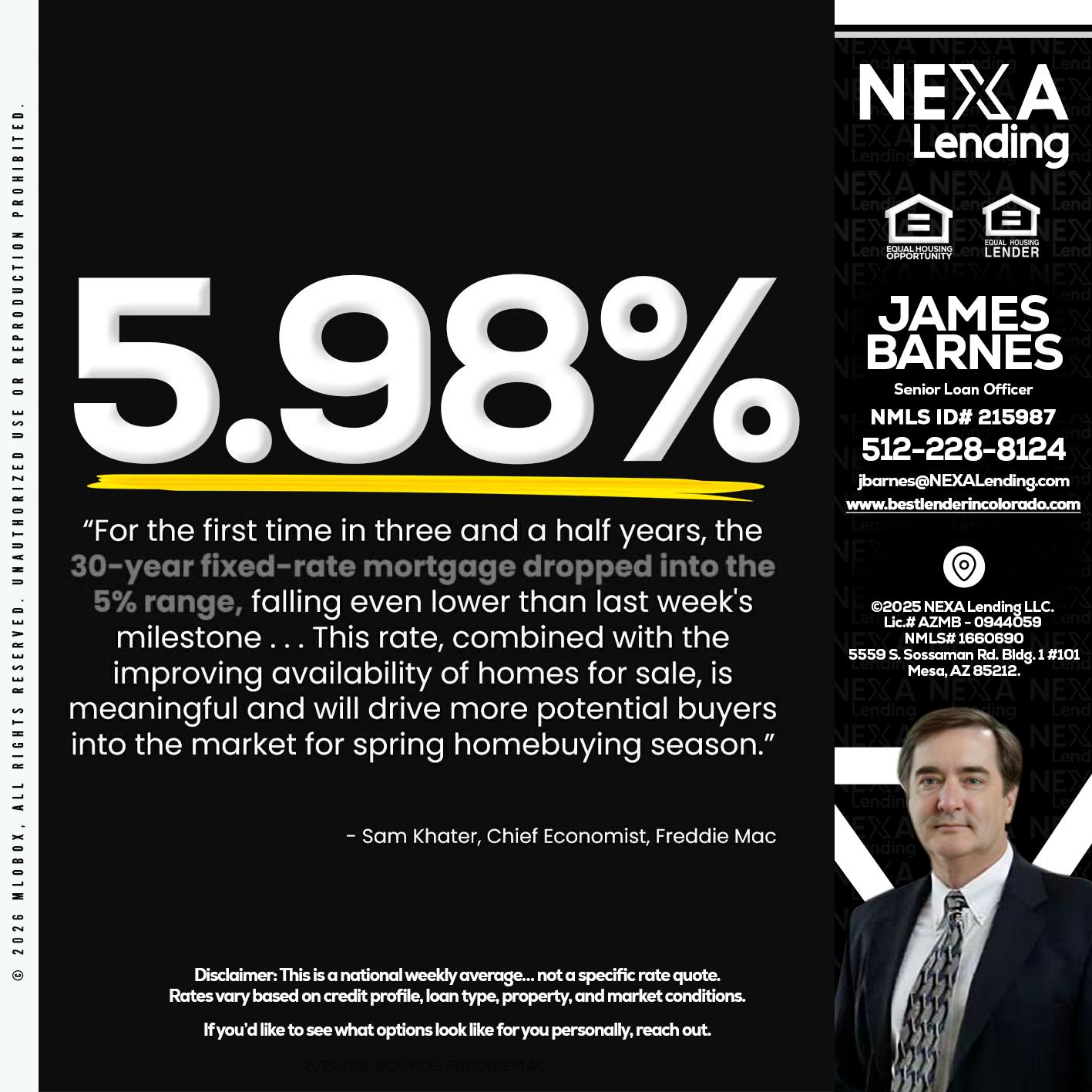 5.98% - James Barnes -Senior Loan Officer