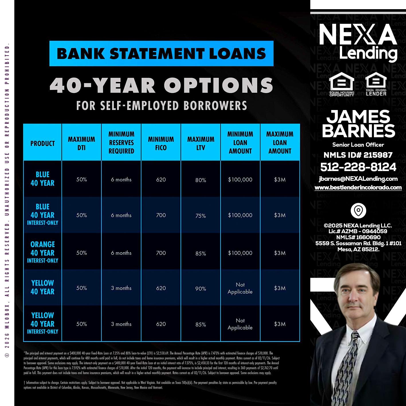 40 YR. OPTIONS - James Barnes -Senior Loan Officer