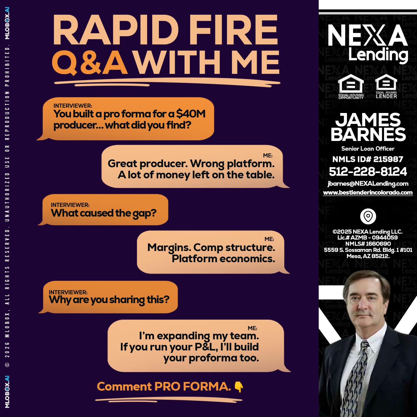 RAPID FIRE - James Barnes -Senior Loan Officer