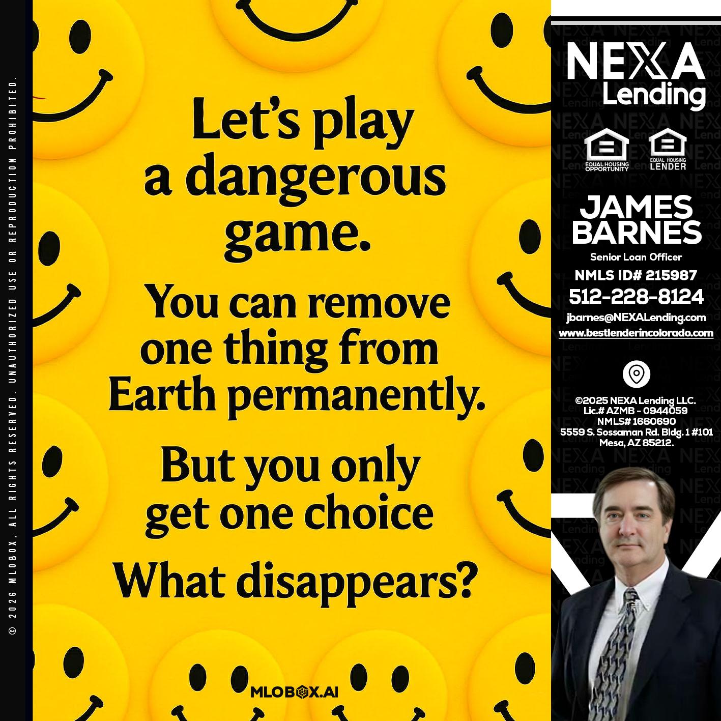 LETS PLAY - James Barnes -Senior Loan Officer