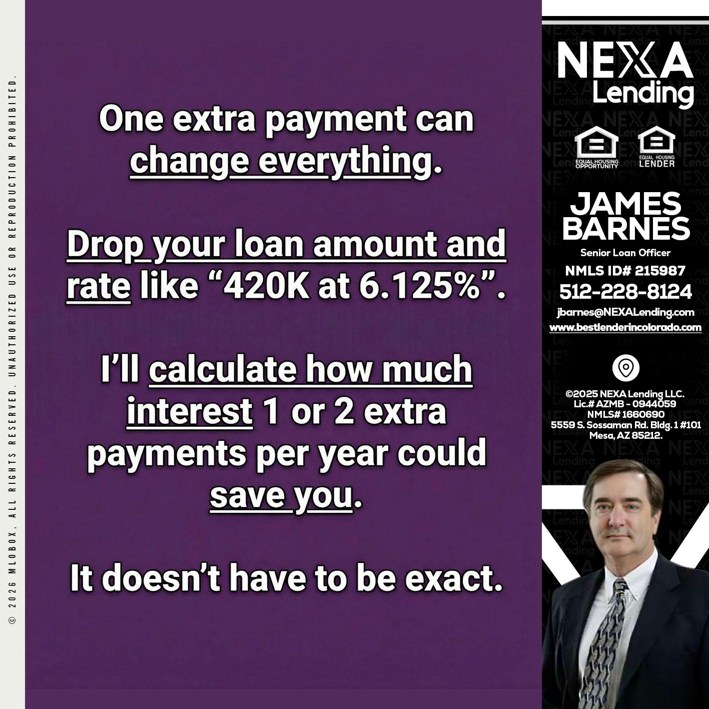 ONE EXTRA - James Barnes -Senior Loan Officer