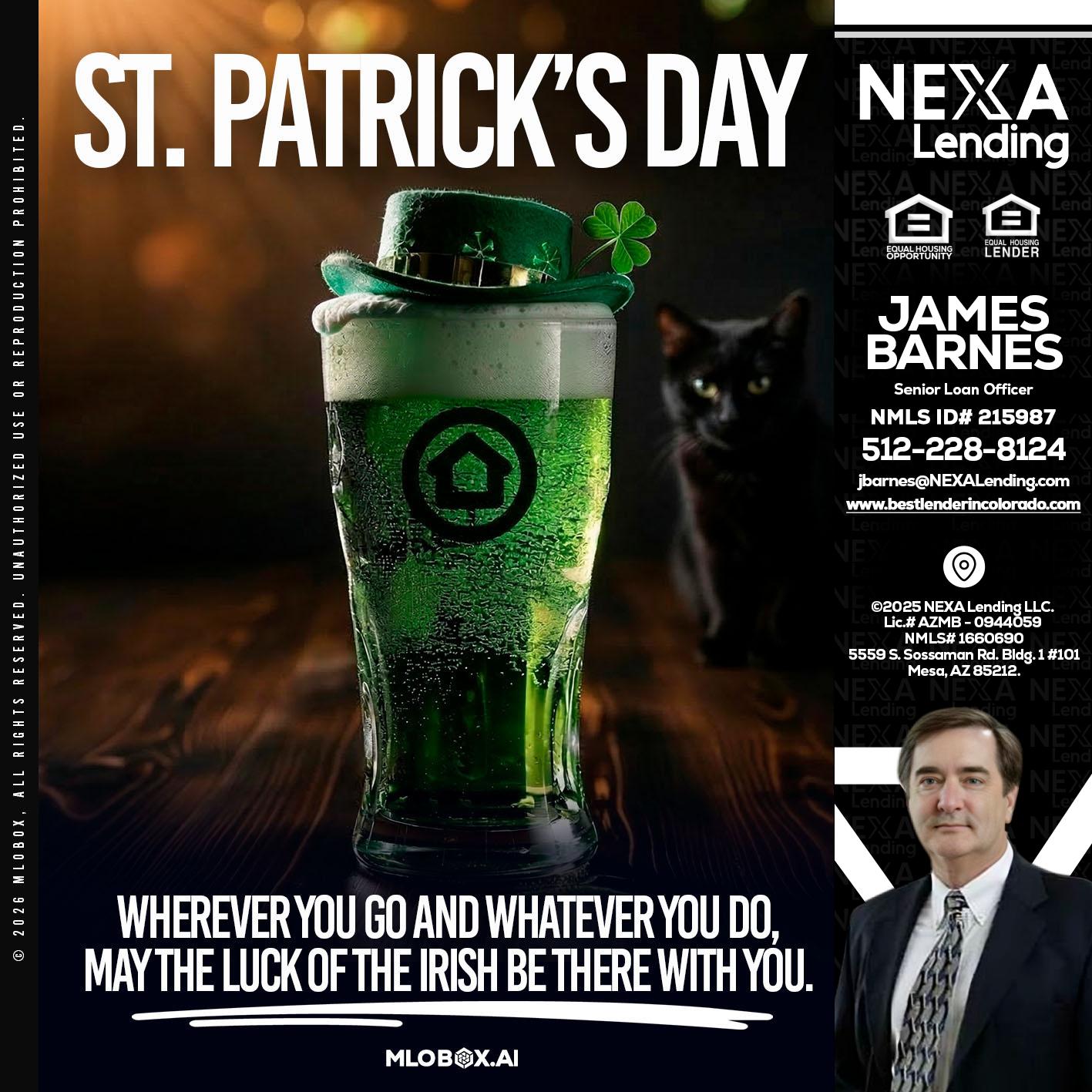 st. Patricks day - James Barnes -Senior Loan Officer