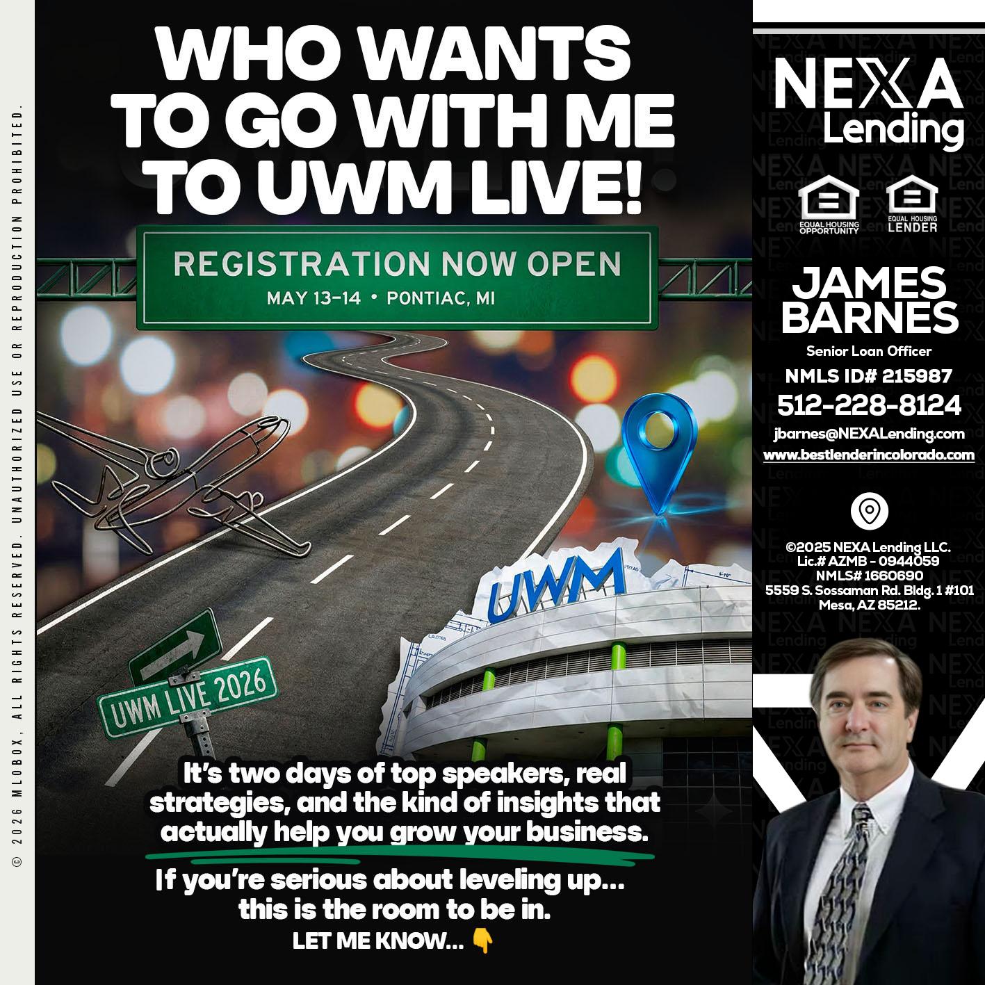 WHO WANTS - James Barnes -Senior Loan Officer