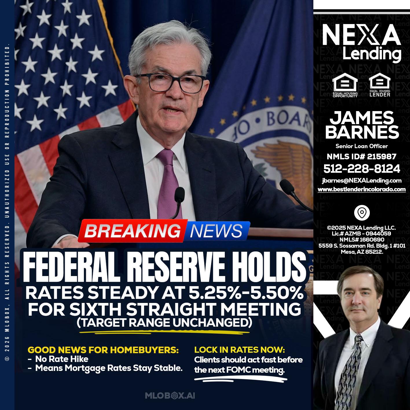 federal reserve - James Barnes -Senior Loan Officer