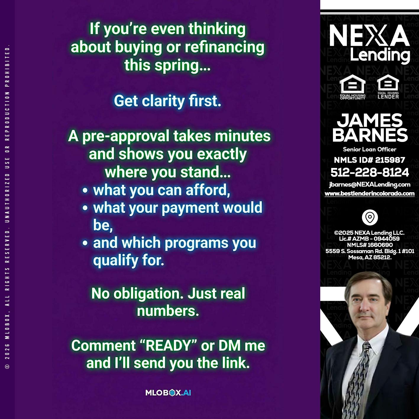 IF YOU THINKING - James Barnes -Senior Loan Officer