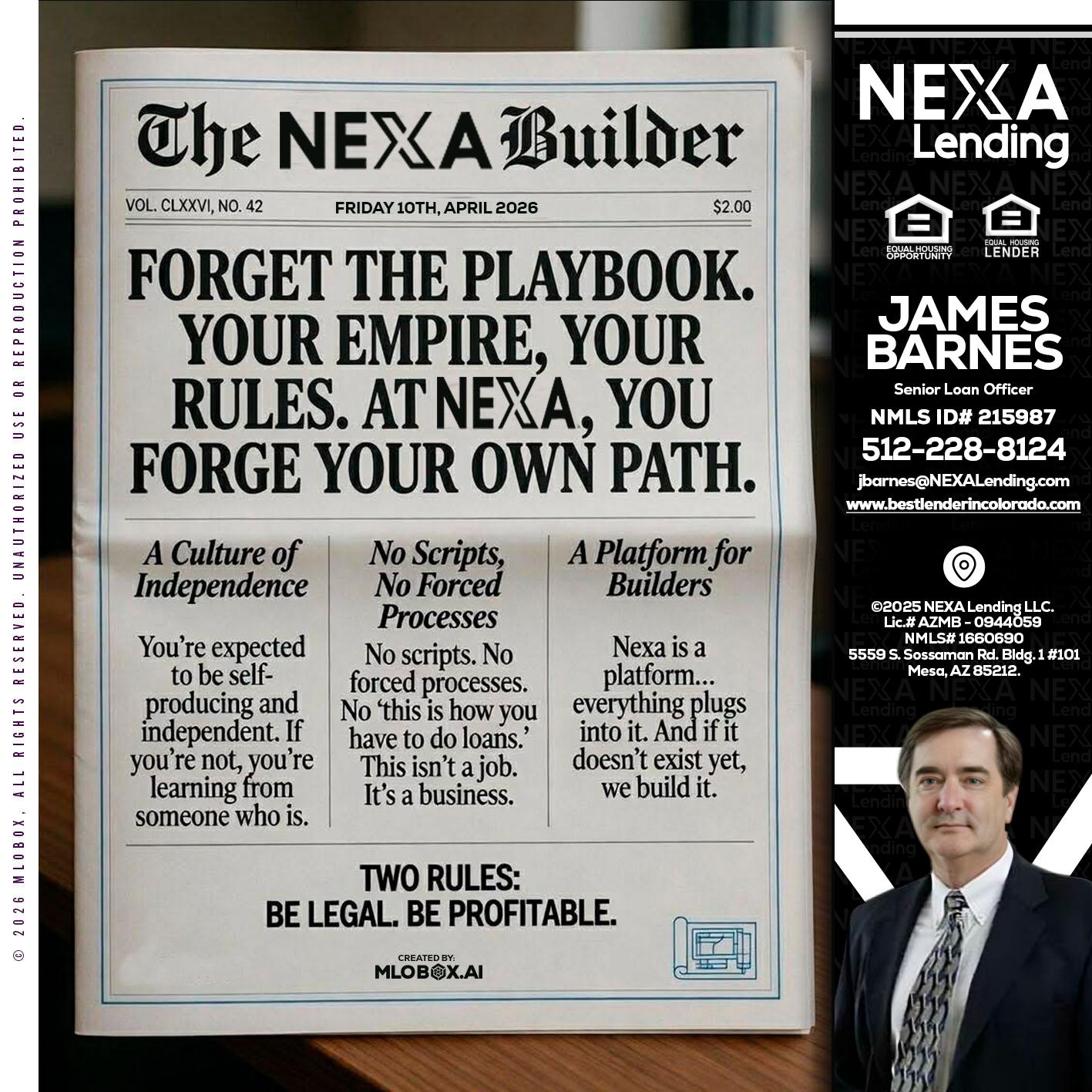 THE NEXA BUILDER - James Barnes -Senior Loan Officer