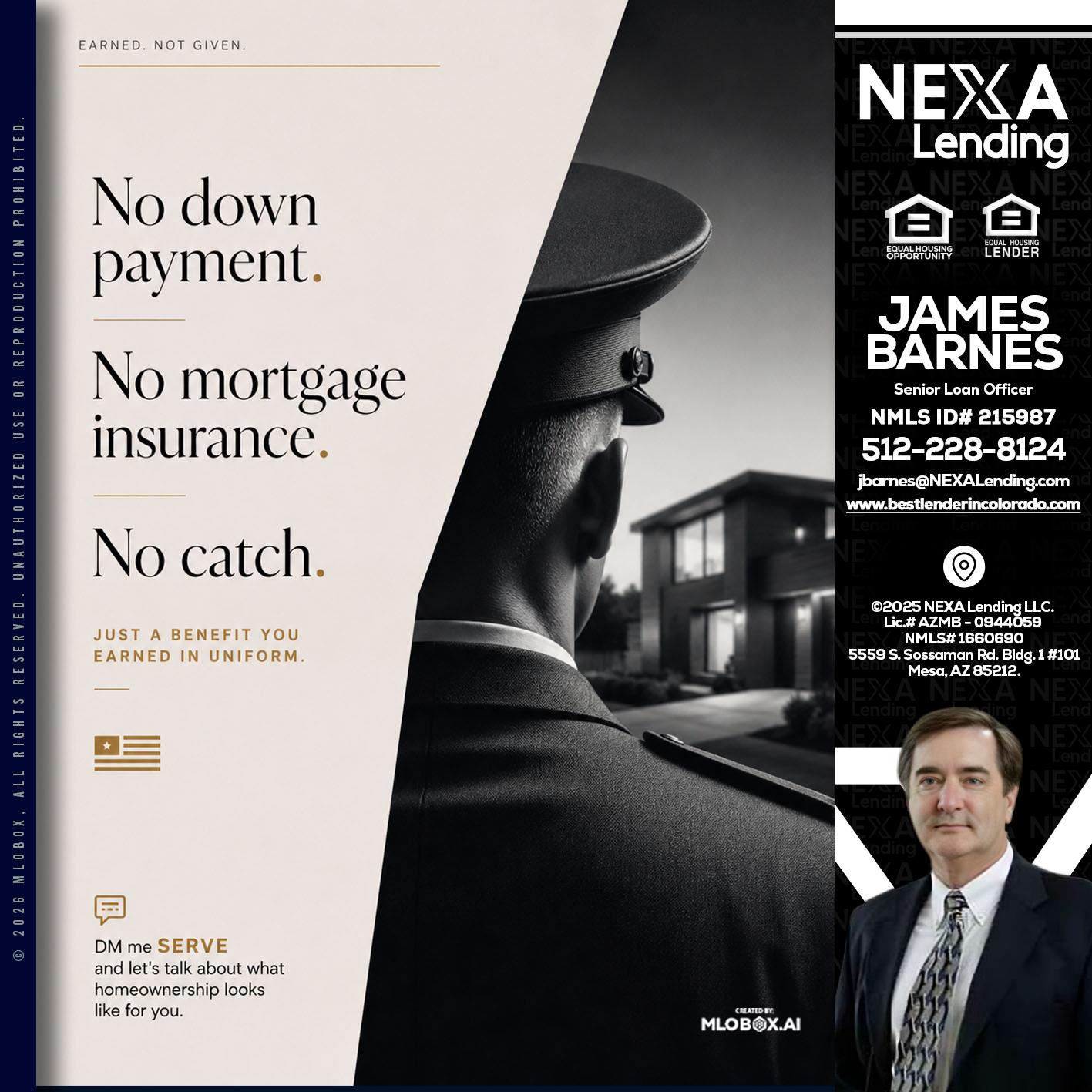 NO DOWN PAYMENT - James Barnes -Senior Loan Officer