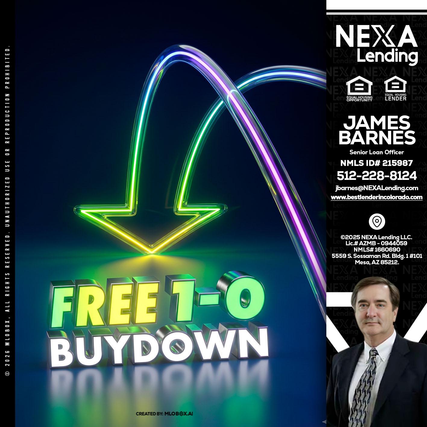 FREE 1-0 BUYDOWN - James Barnes -Senior Loan Officer