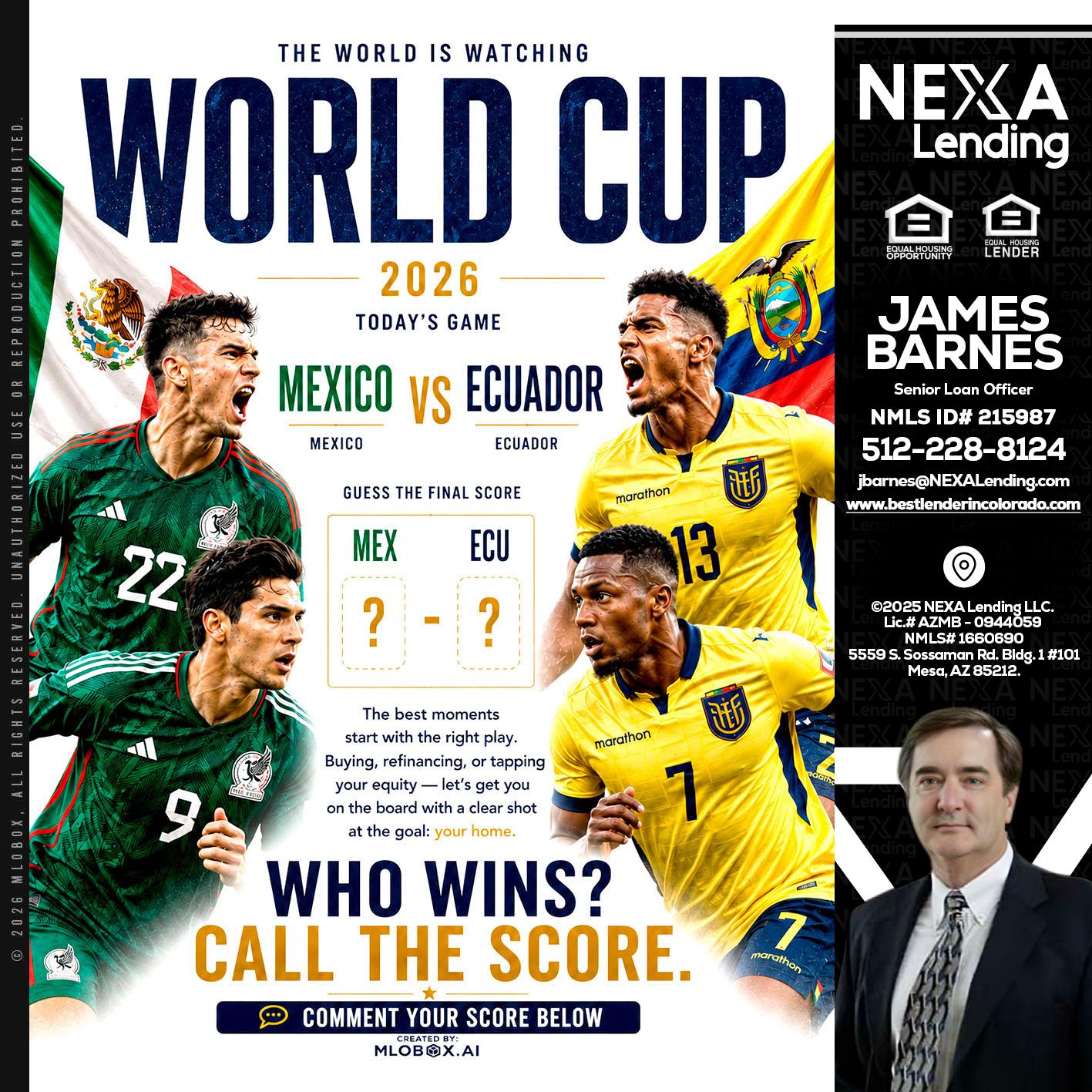 WORLD CUP 2026 - James Barnes -Senior Loan Officer