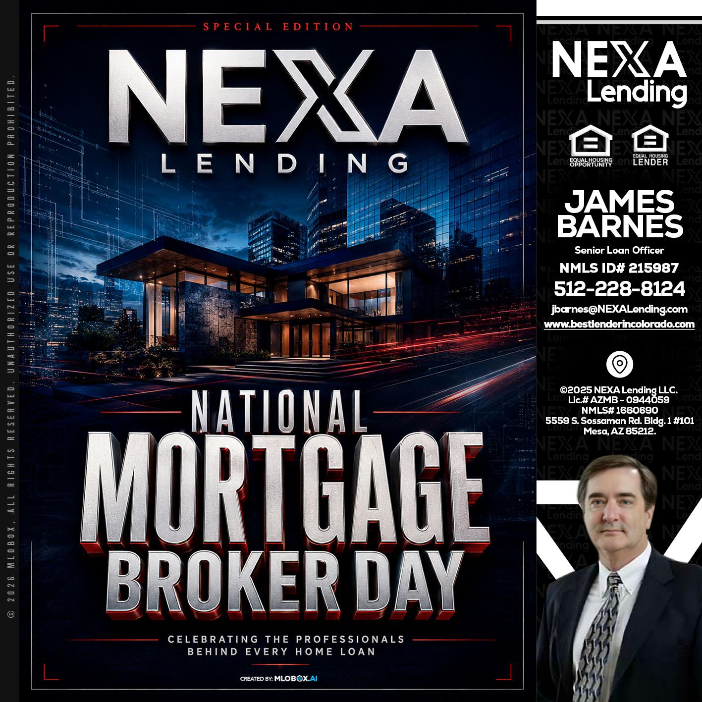 NATIONAL MORTGAGE BROKER DAY - James Barnes -Senior Loan Officer