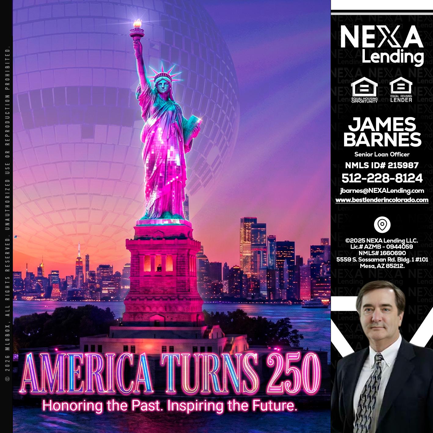 AMERICA TURNS 250 - James Barnes -Senior Loan Officer