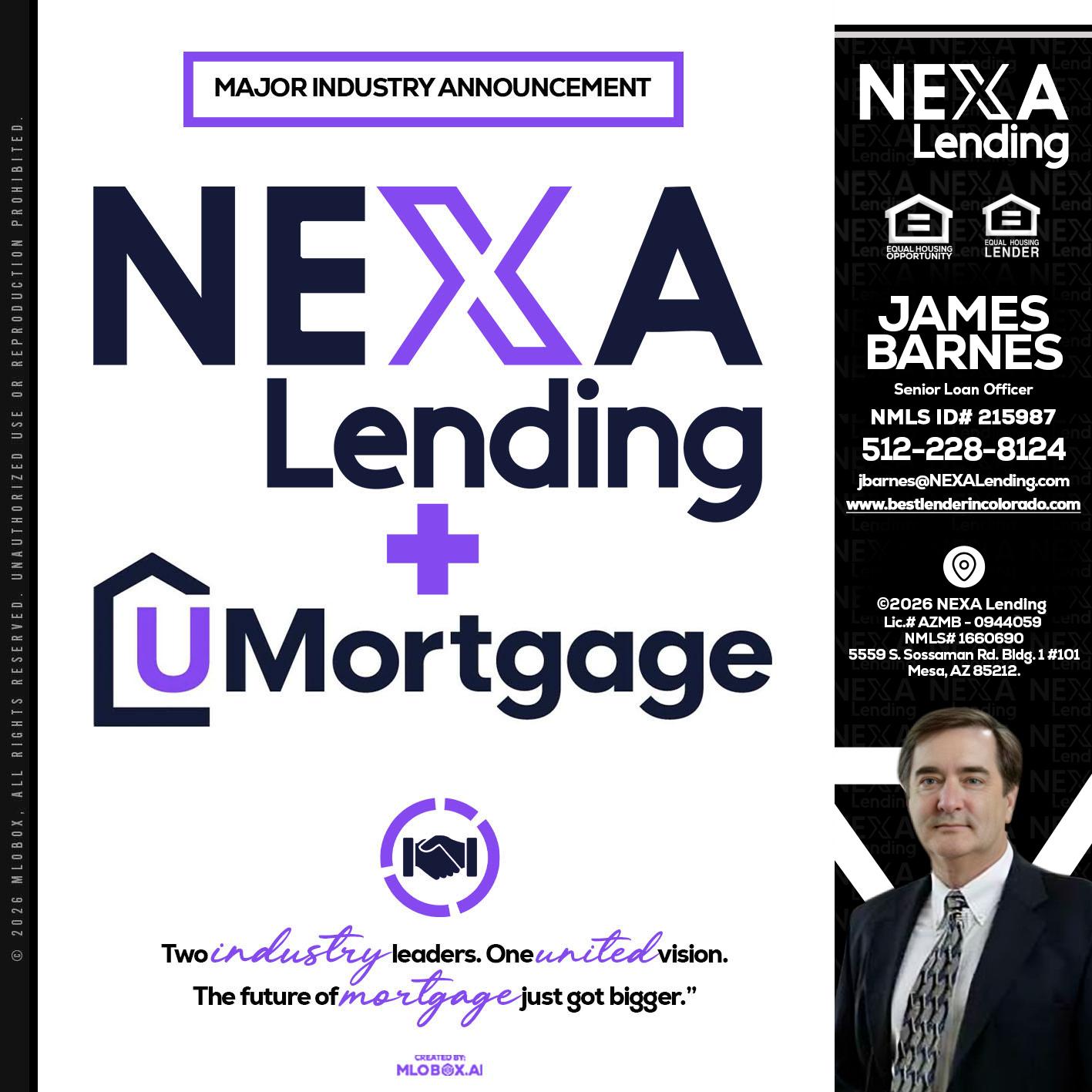 NEXA LENDING U MORTGAGE - James Barnes -Senior Loan Officer