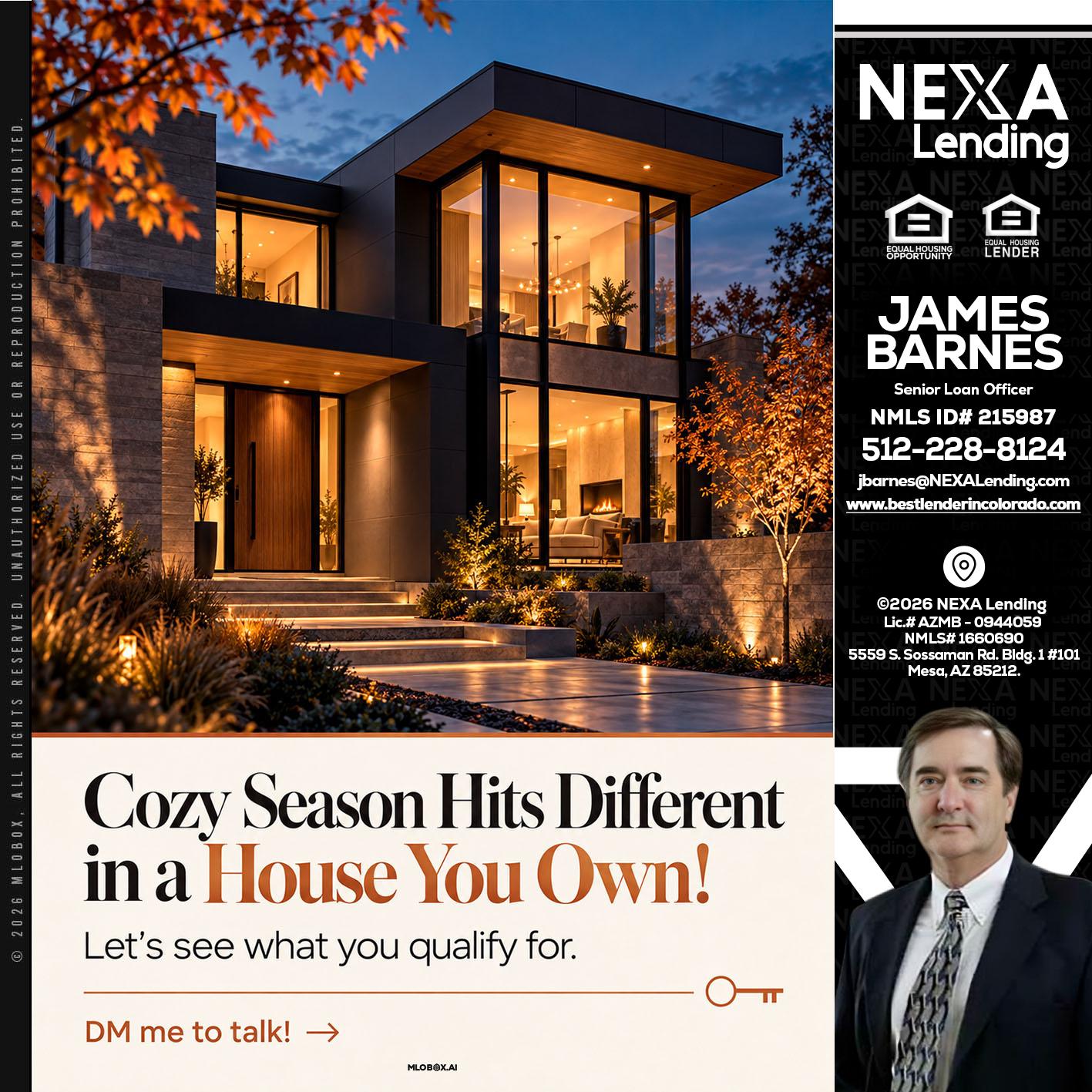 COZY SEASON - James Barnes -Senior Loan Officer