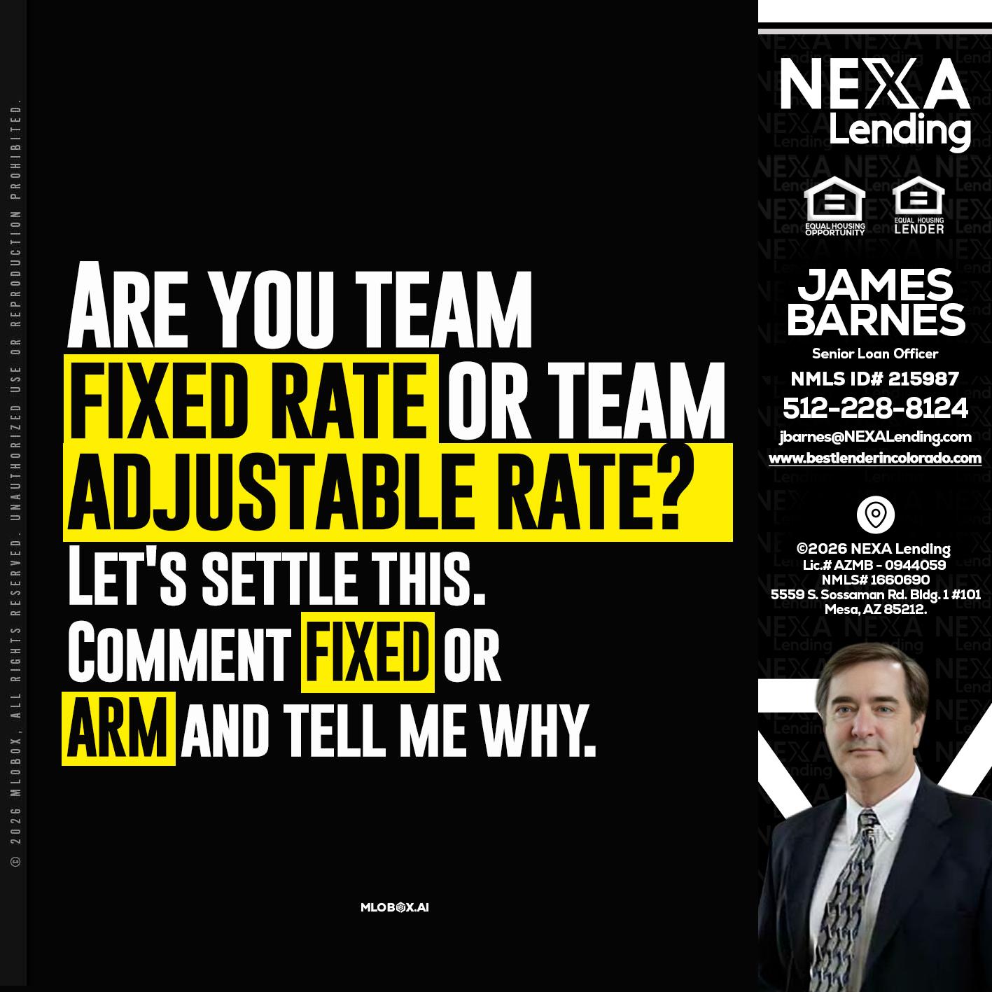 ARE YOU TEAM - James Barnes -Senior Loan Officer