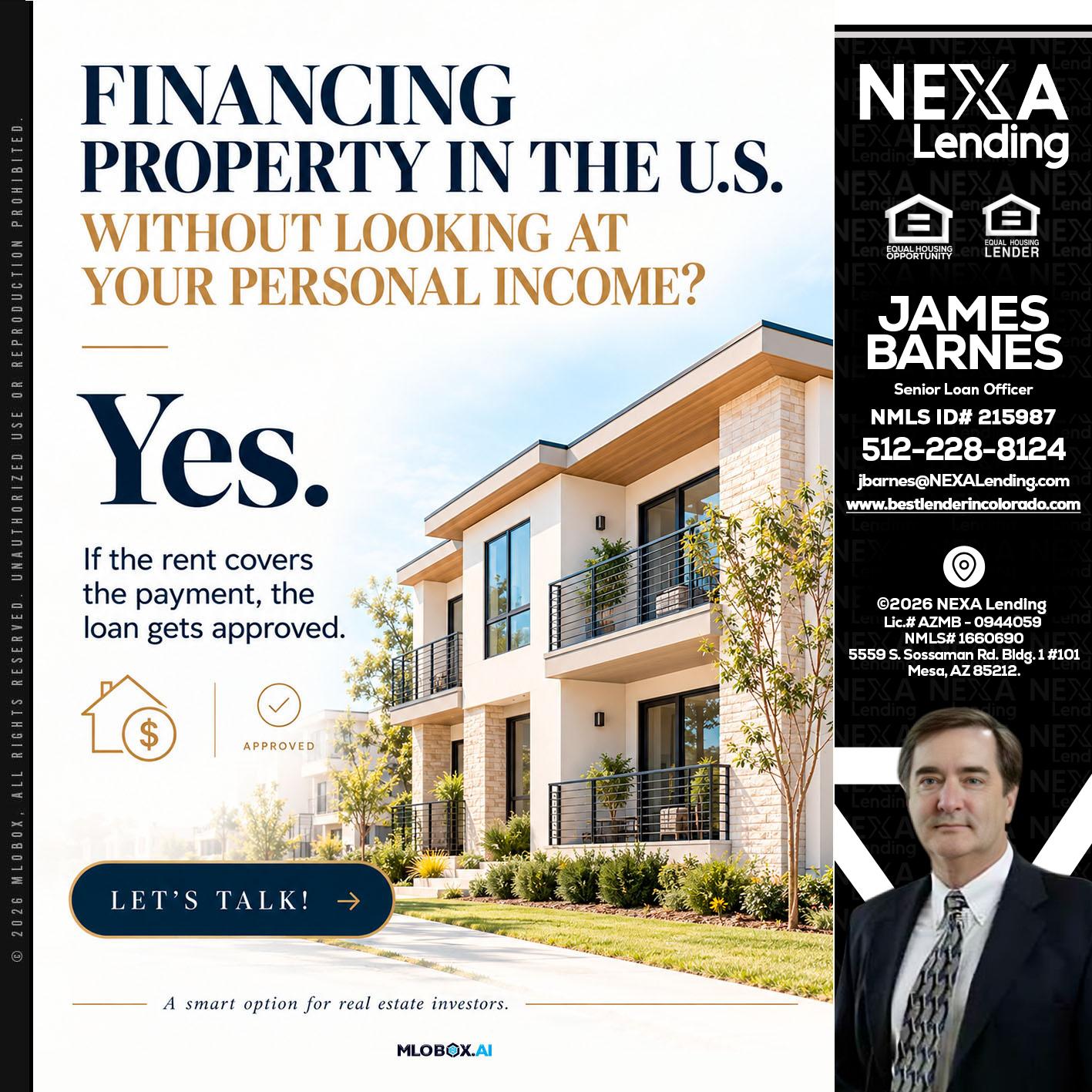 FINANCING - James Barnes -Senior Loan Officer
